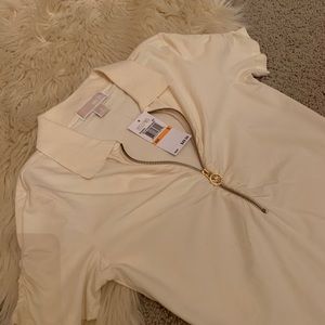 Michael Kors short sleeve zip top